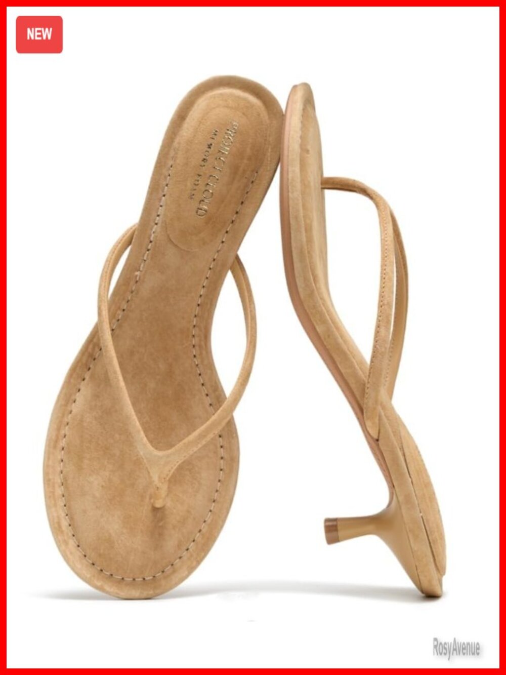 Genuine Leather Kitten Heel Sandals Strappy Open Toe Womens
